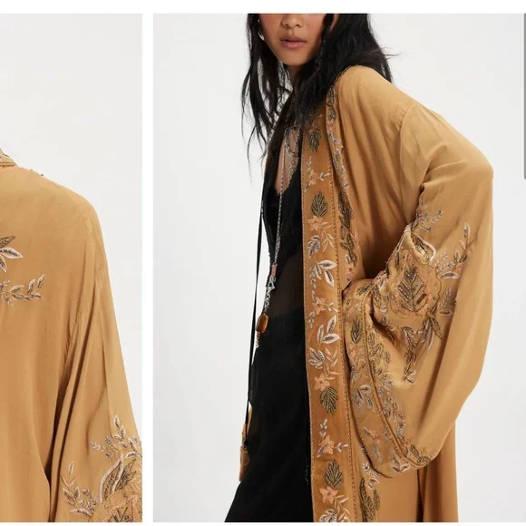 Free People Star Daze Tan Embroidered Duster 🌟 - Picture 7 of 10